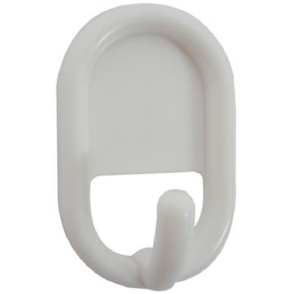 Auric 14201 0.68 x 0.77 in. White ABS Plastic Adhesive Hook - 2 Pack, 6PK AU589678